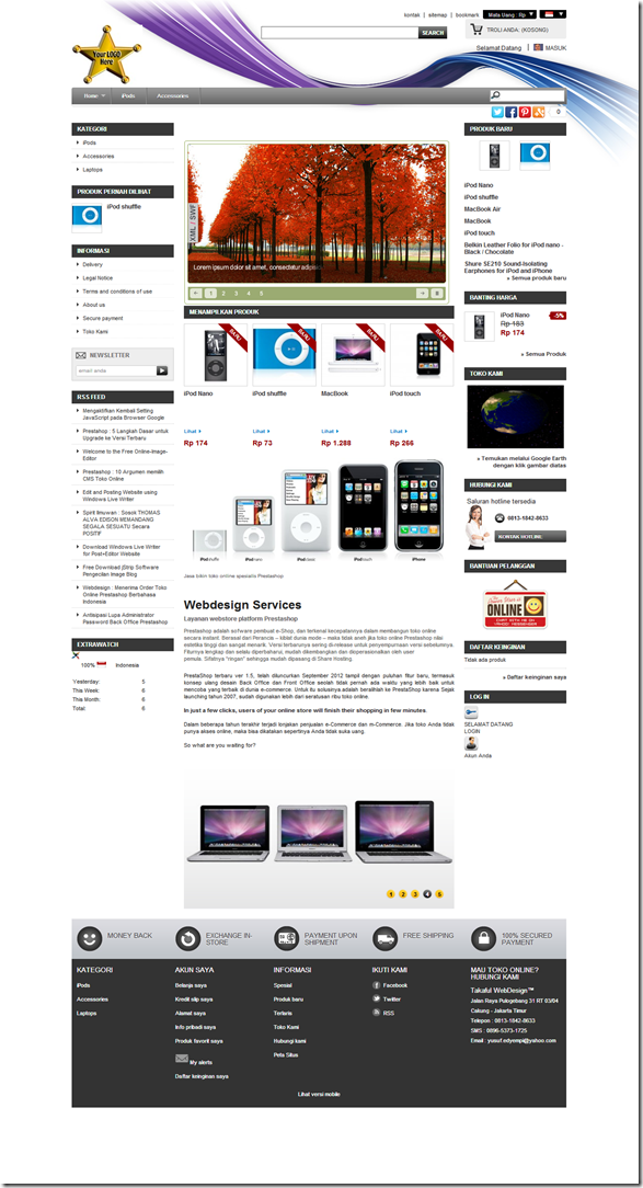 demo website toko online prestashop versi 1510