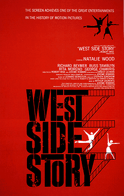 Poster for West Side Story, movie released in 1961 that won 10 Oscars