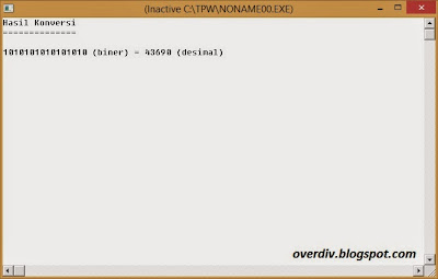 Program Konversi Bilangan Biner ke Desimal Pascal