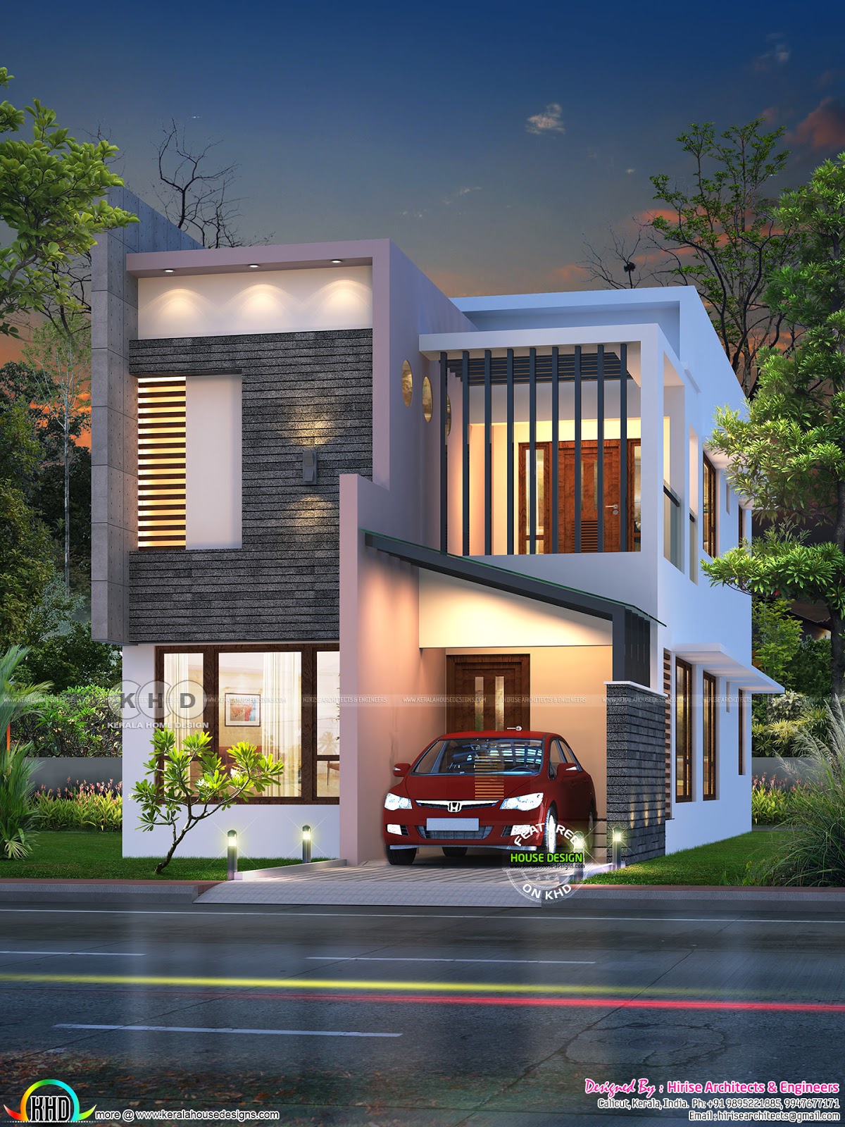 1460 sq ft feet small ultra  modern  double storied house  Kerala home  design  Bloglovin 