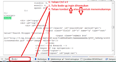 Cara Mudah + Cepat Mencari Kode Html di Blogger