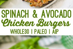 Spinach Avocado Chicken Burgers