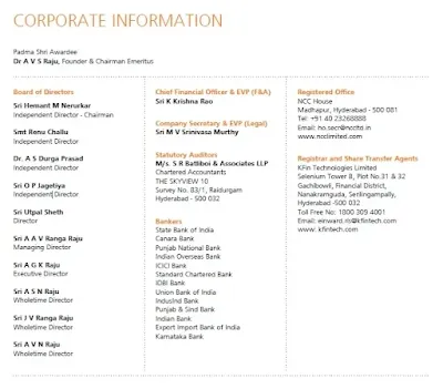 NCC Ltd corporate Information