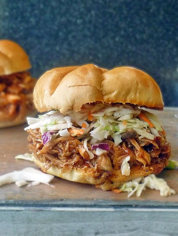 Barbecue Pulled Chicken Sandwich | by Life Tastes Good is mouthfuls of tangy sweet happiness!