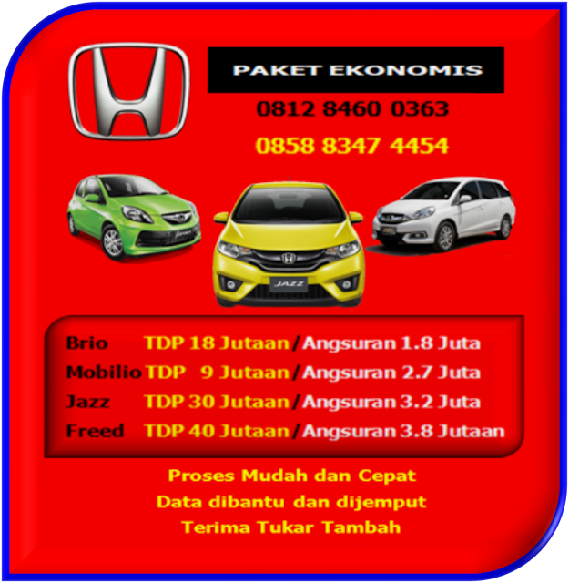 PAKET KREDIT EKONOMIS MOBIL HONDA