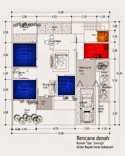  Denah Rumah Sederhana Elegan  2019 