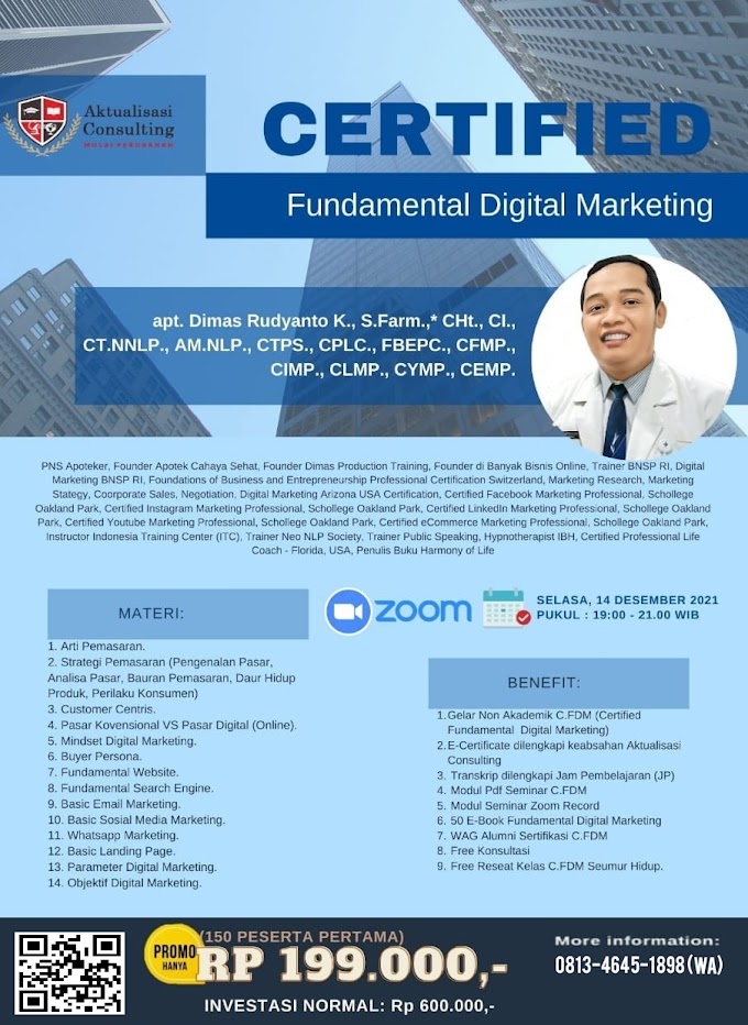 Gelar Non Akdemik Certified Fundamental Digital Marketing (C.FDM)