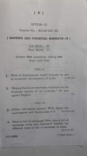 Assam University Question Paper TDC  Economic Honours 6th Sem Demography, Agricultural Economics, Computer, Money and Banking 