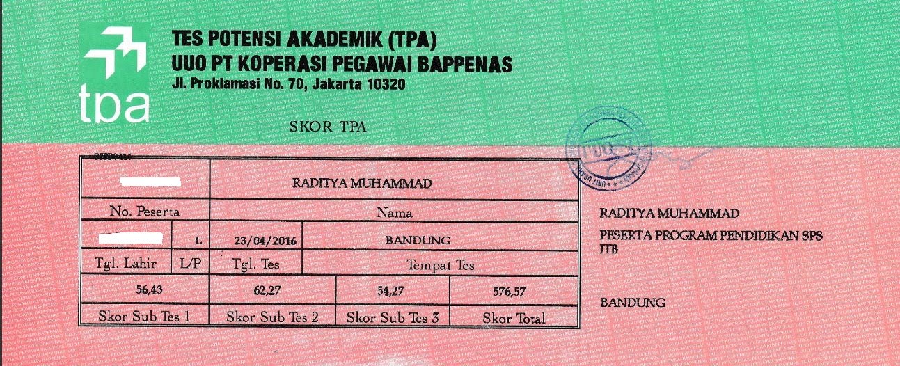 Tes Tpa Bappenas Soal Tes Potensi Akademik Dan Kunci Jawaban