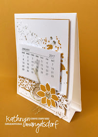 Stampin' Up! Flourishing Phrases, Gorgeous Grunge, Mini Desk Calendar, Christmas Gift created by Kathryn Mangelsdorf