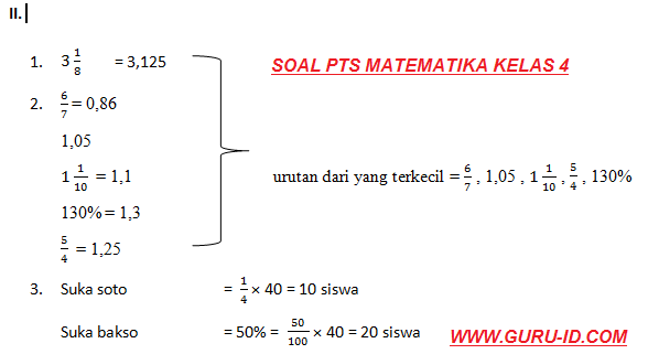  sd khusus untuk Penilaian Tengah Semester  SOAL UTS/PTS Matematika kelas 4 Tahun 2018 dan Kunci Jawaban