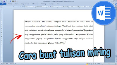 Cara Buat Tulisan Miring di Microsoft Word 2010