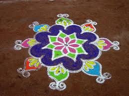 Simple Rangoli Flower Designs