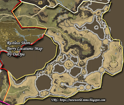 Restless Shore berry locations map