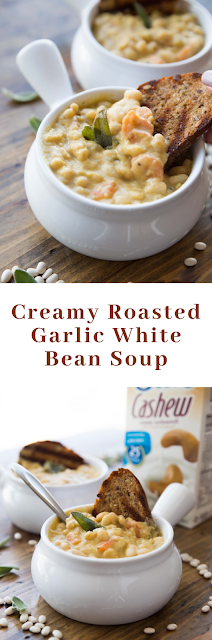 Creamy Roasted Garlic White Bean Soup