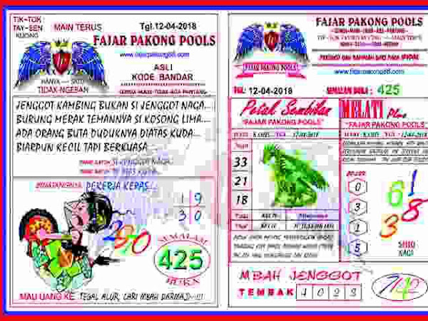 Bandar Syair Kode Prediksi Fajar Pakong Pools 13 April 2018