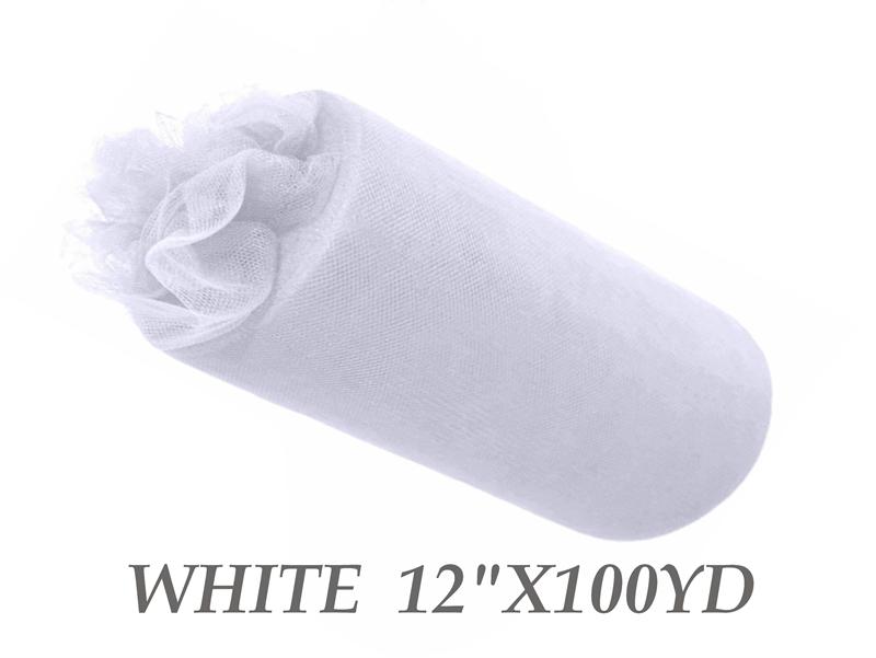 12x100yd Tulle Rolls White COST 1295