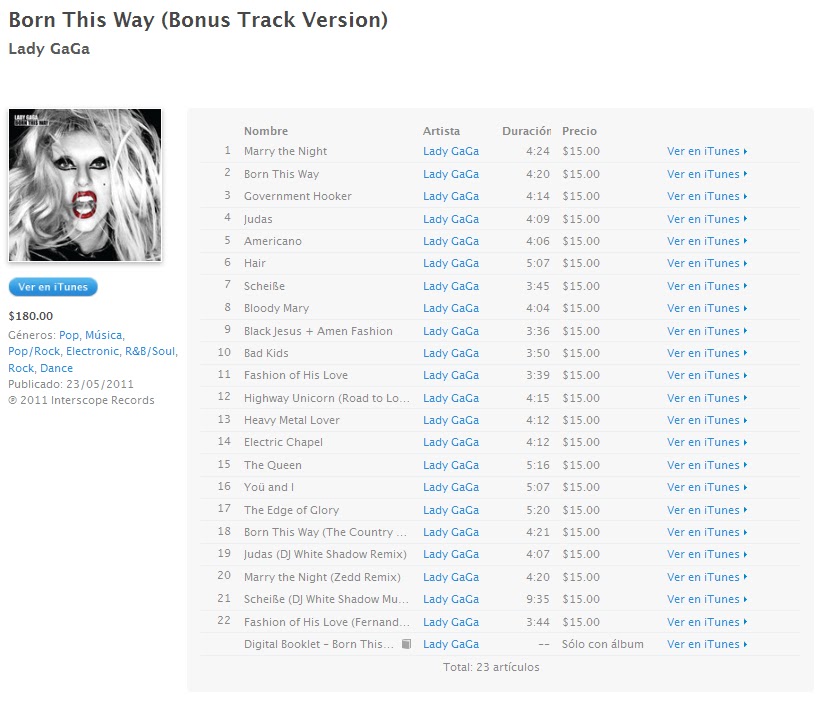 Lady GaGa - Born This Way (Bonus Track Version) [iTunes 