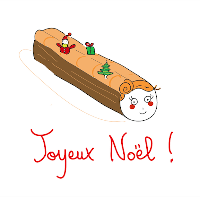 agathe, albane devouge, bûche de noel, dessin, gâteau de noel, humour, illustration, illustratrice, joyeuses fêtes, joyeux noel, souhaiter un joyeux noel, tronche de cake, tronche de bûche