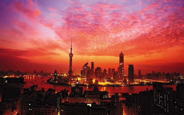 Atardecer en Shanghai, China - Paisajes de Ciudades
