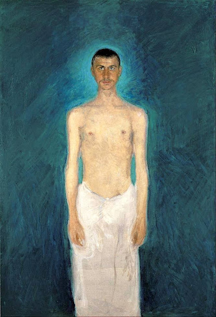 Richard Gerstl (1883–1908) Autoportrait demi nu (c. 1904-05) Huile sur toile, 159 x 109 cm. The Leopold Museum, Vienna