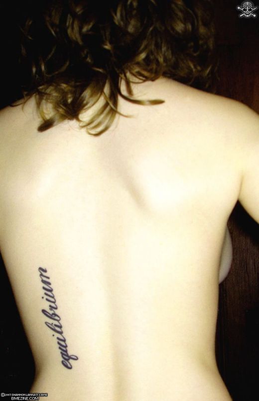 Tattoo Lettering on Back and Front for girls