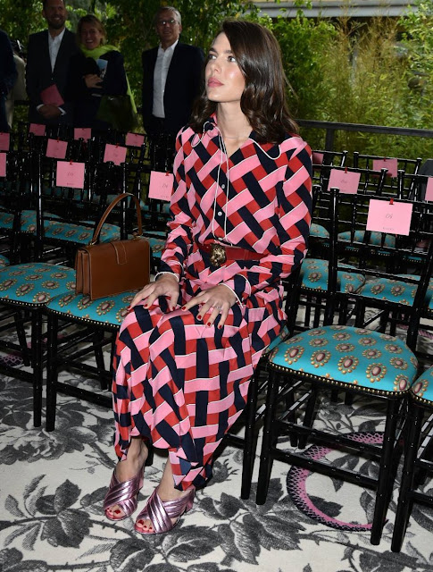 Charlotte Casiraghi and Salma Hayek attend the Gucci show during the Milan Fashion Week Spring/Summer 2016