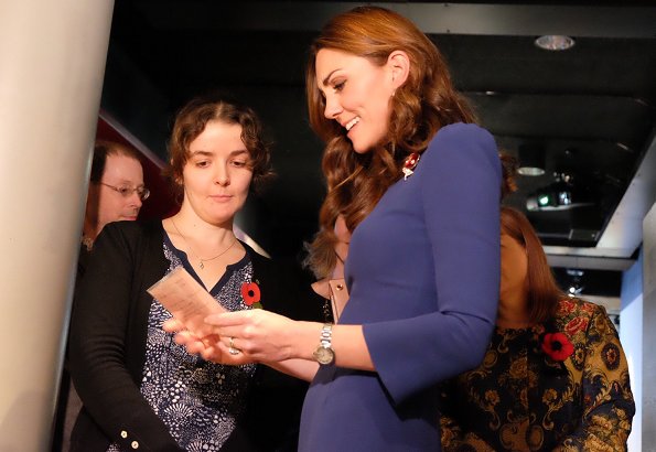 Kate Middleton wore Jenny Packham blue dress worn during the first day of the royal Canada, Gianvito Rossi pumps