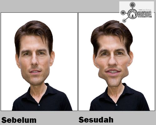 sebelum dan sesudah filter liquify - Mengubah Foto Menjadi Karikatur Dengan Photoshop