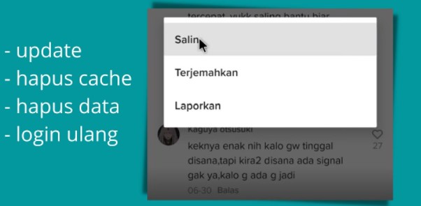 Tidak Bisa Salin Komentar di TikTok