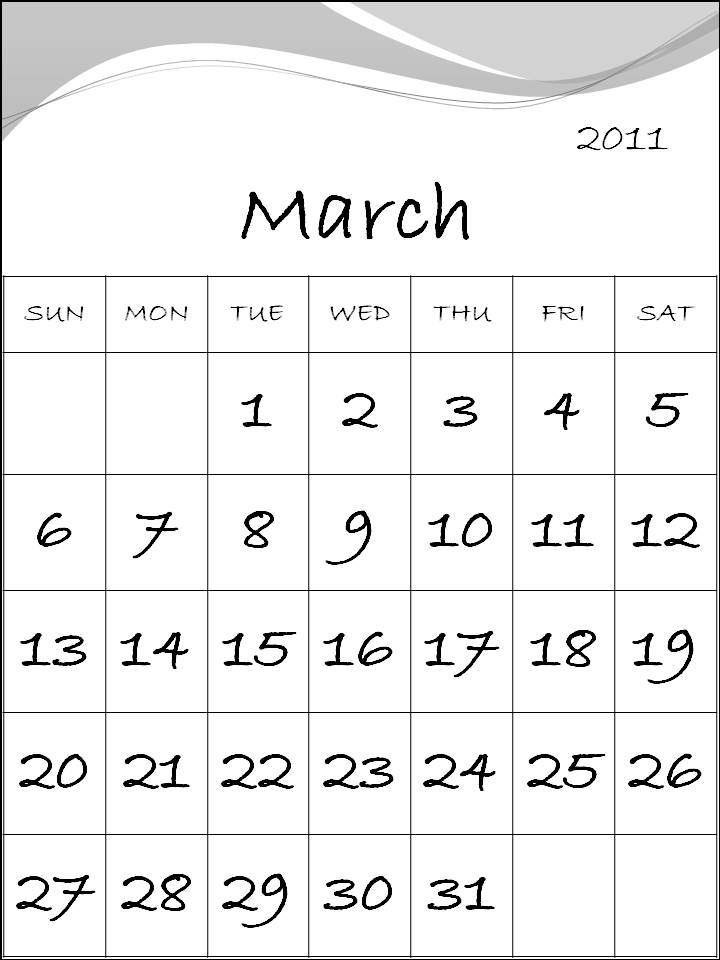 2011 Calendar Of March. 2011 calendar march.