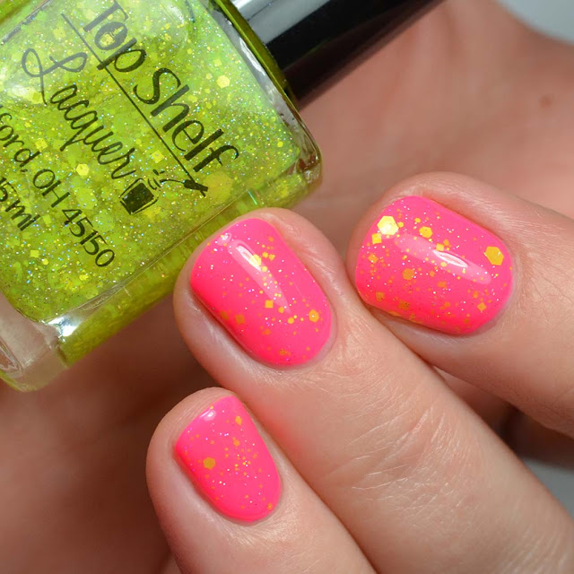 neon yellow glitter nail polish