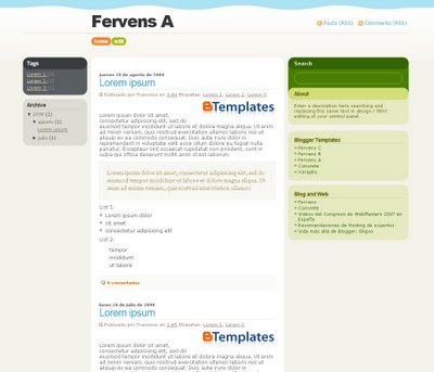 Fervens A  Blogger Template