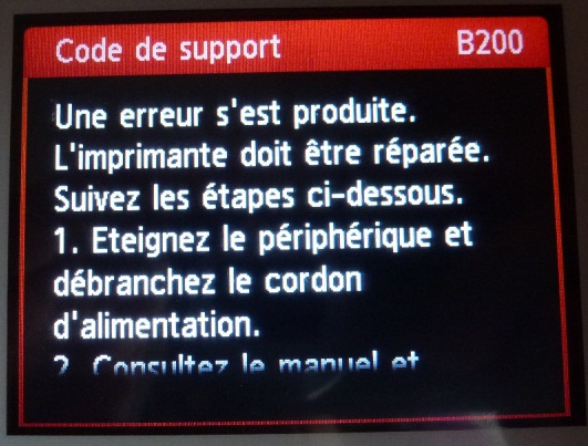 Code D Erreur De L Imprimante Comment Reparer Code Erreur B200 Canon Mg5450 Resolution