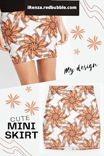 Brown mandala seamless pattern Mini Skirt.