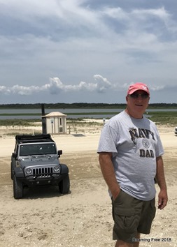 Taking the Jeep on the beach
