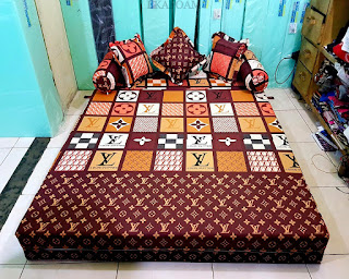 Sofa bed inoac motif LV Coklat mono atau LV lama