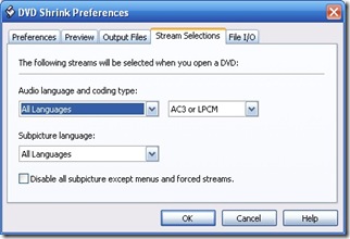 dvd shrink options