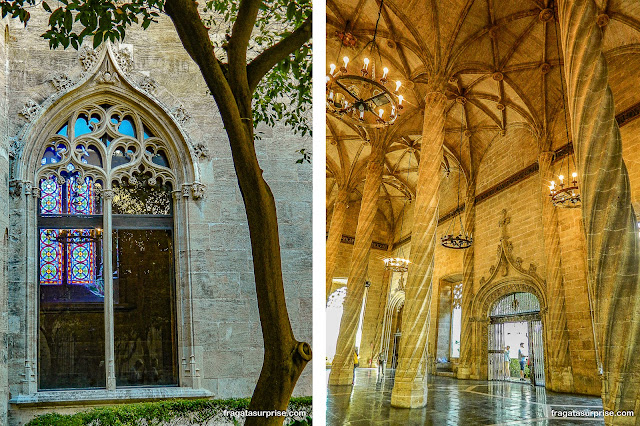 Sala da Contratação e Patio de los Naranjos da Lonja de la Seda, Valência, Espanha