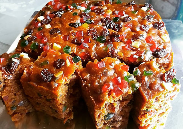 resepi kek buah madu moist , honey fruit cake recipe