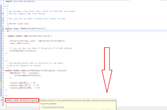 Can you make a class static in Java
