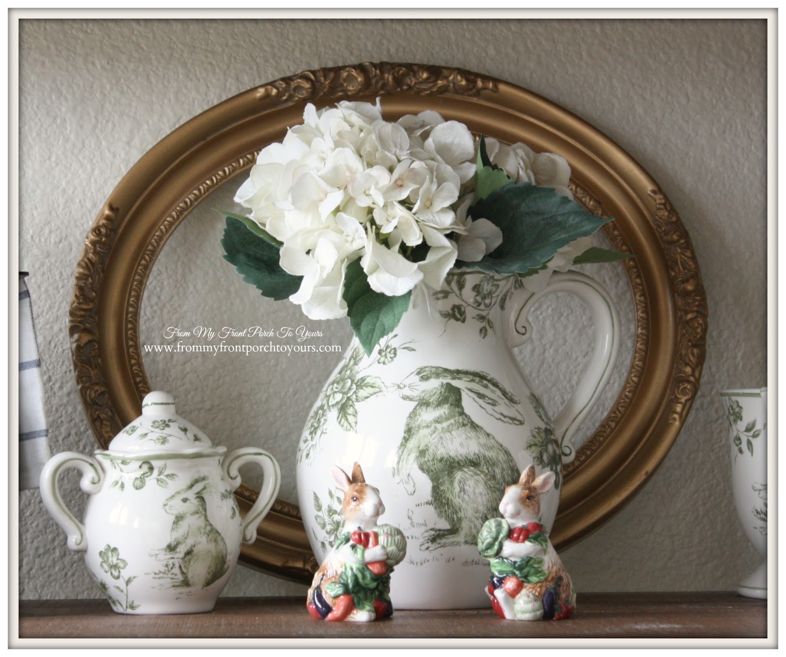 French Farmhouse Spring-Green Transferware- Breakfast Nook- From My Front Porch To Yours