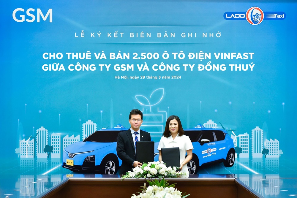 Lado Taxi đã thỏa thuận mua và thuê 2.500 ô tô điện VinFast từ GSM