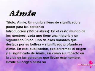 significado del nombre Aimie