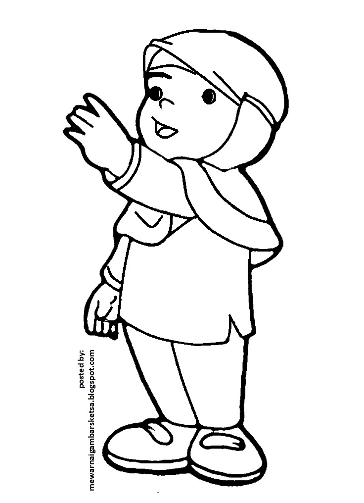 Mewarnai Gambar  Mewarnai Gambar  Sketsa  Kartun  Anak 