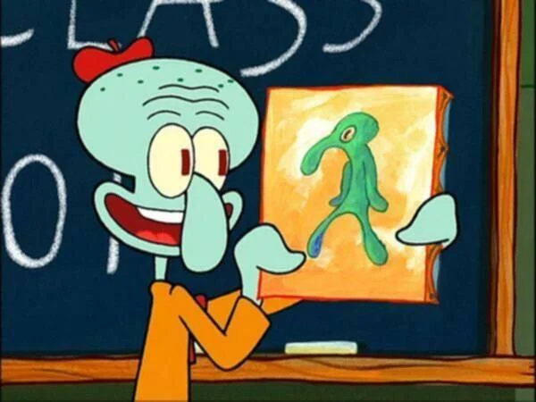 Squidward lukisan seni