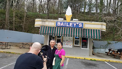 Cinematographer Jeff Dailey records the Morphews at Bailey's Dairy Treat in Hot Springs