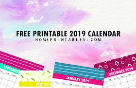 free printable 2019 calendar