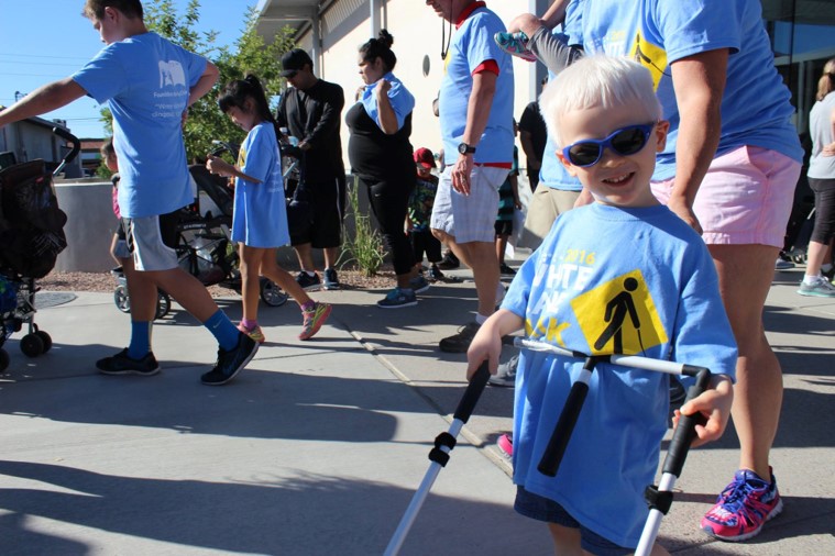 4 year old blind child loves going to school at the Foundation for Blind Children in Phoenix