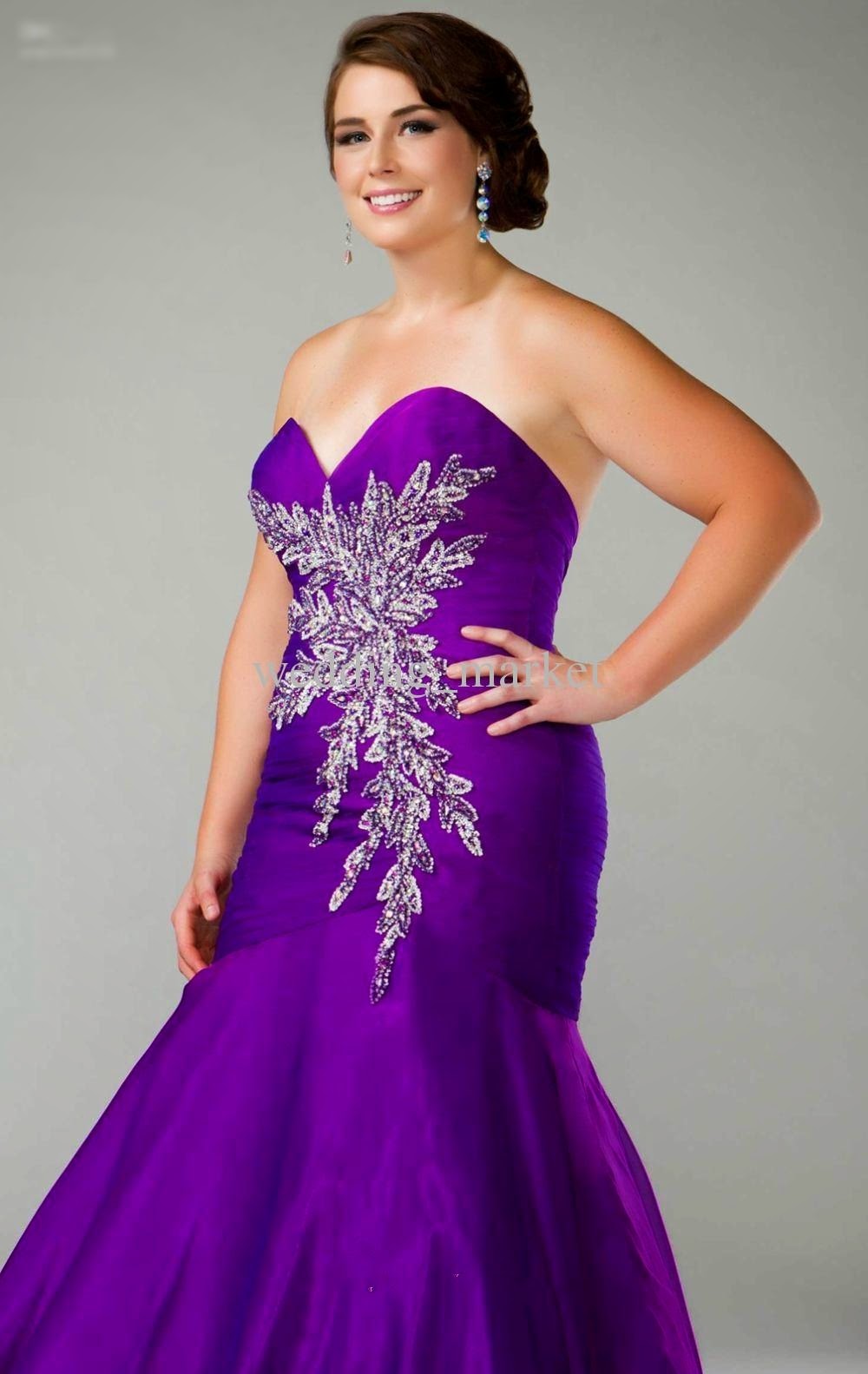 plus size wedding dress with purple color 03 plus size